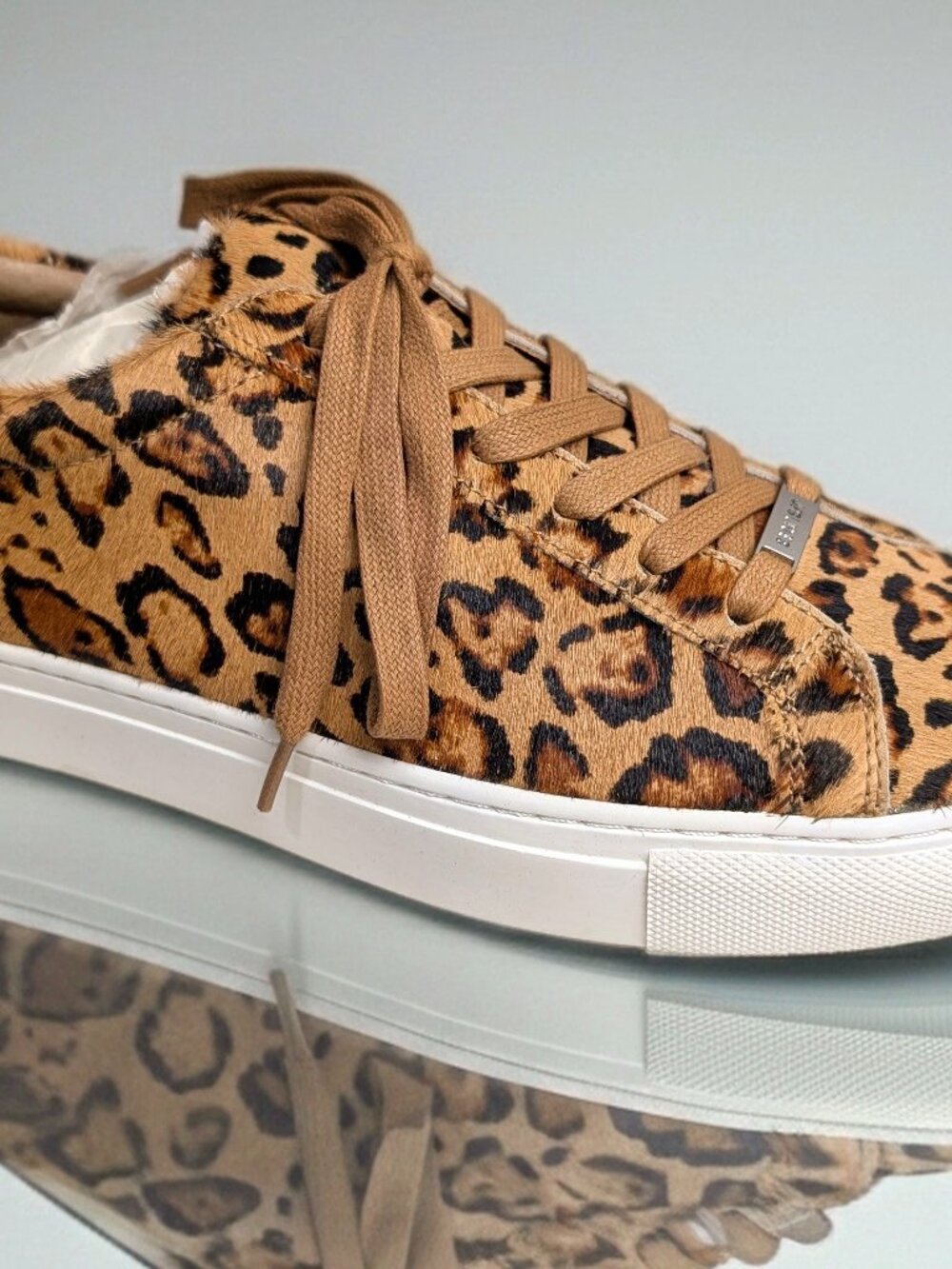 J/Slides “Lacee” – Tan Leopard Pony Hair Leather – New In Box
